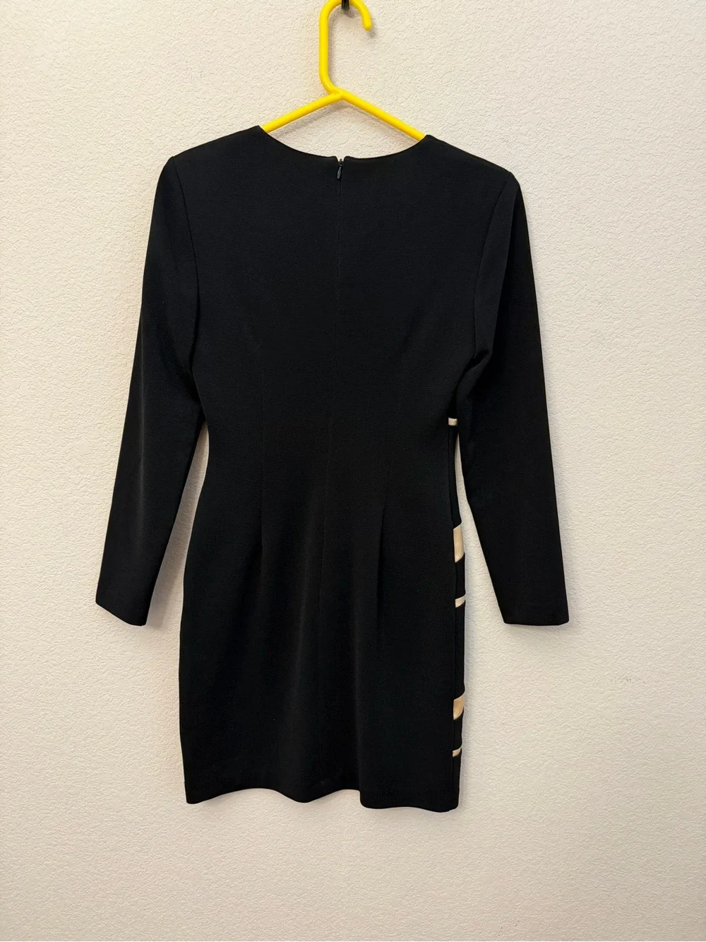 Joseph Ribkoff Vintage 1990’s Black Mini Dress metallic gold Accents bodycon